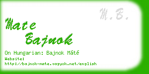mate bajnok business card